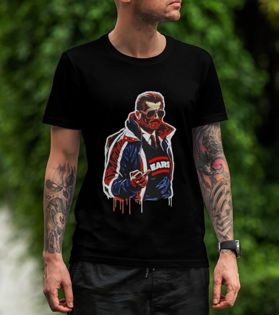 Mike Ditka Chicago Bears Coach Middle Finger Ears T-Shirt