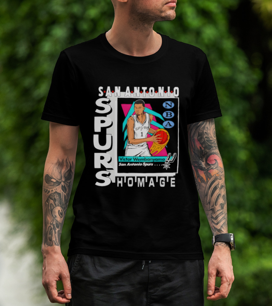 Victor Wembanyama San Antonio Spurs Homage Topps Trading Card Tri Blend T-Shirt