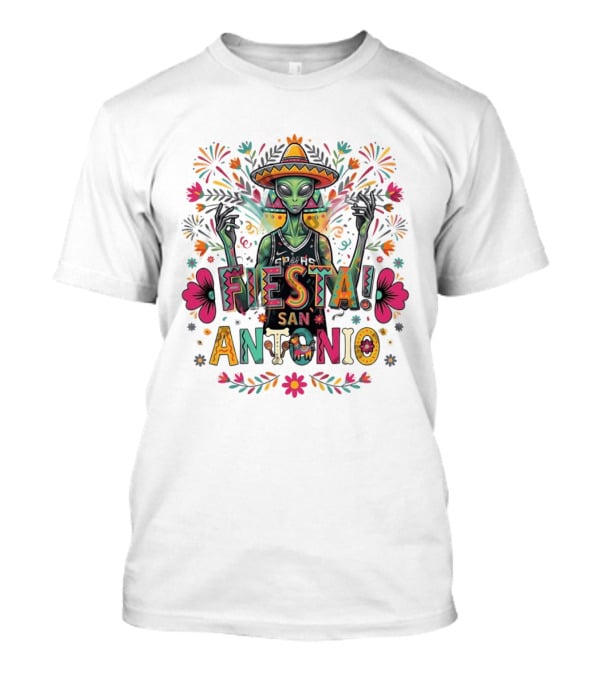 Fiesta San Antonio Alien Victor Wembanyama Mexico Spurs Basketball Floral T-Shirt