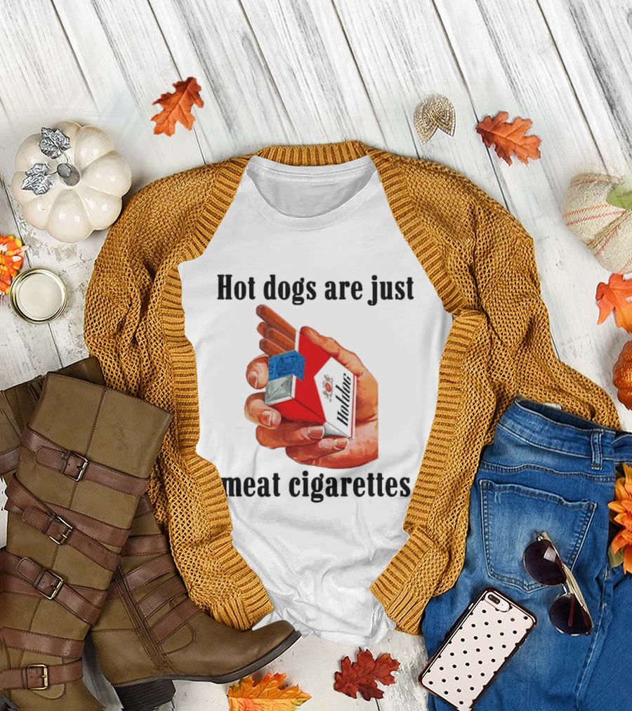 Hot Dogs Are Just Meat Cigarettes Parody Pack T-Shirt