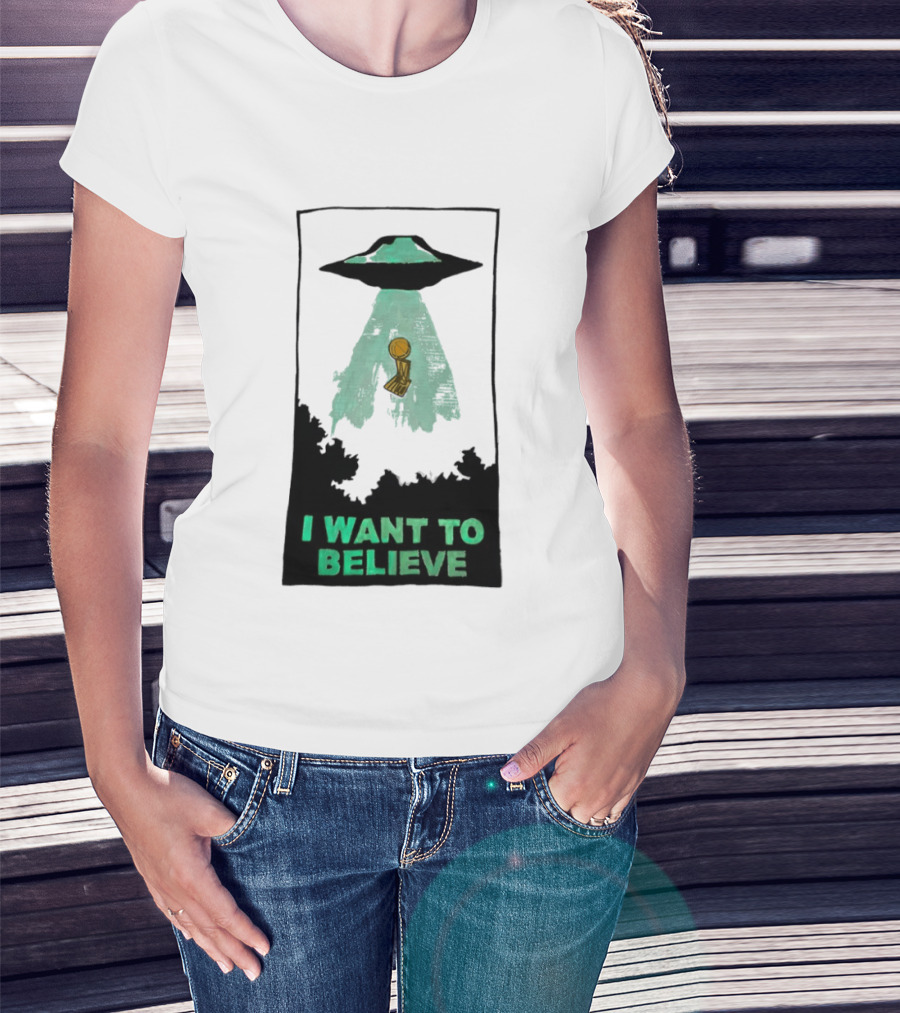 The X Files UFO I Want To Believe NBA Championship Trophy T-Shirt