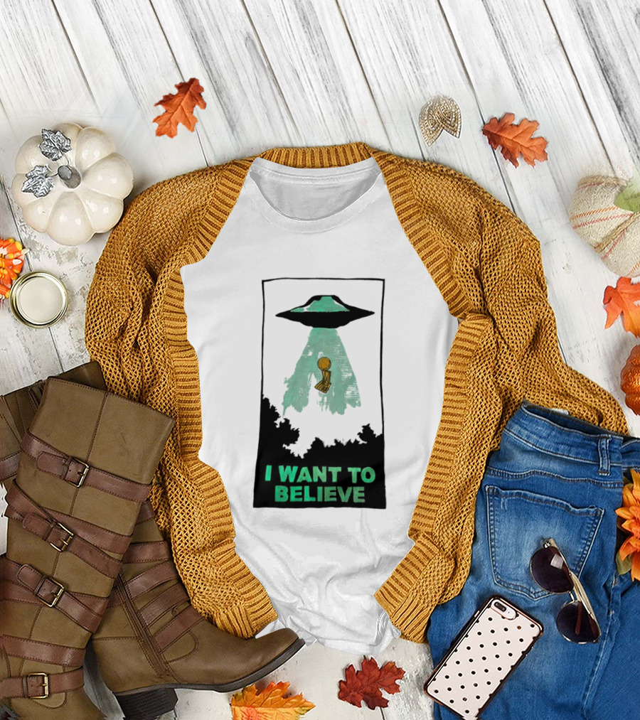 The X Files UFO I Want to Believe NBA Championship Trophy T-Shirt