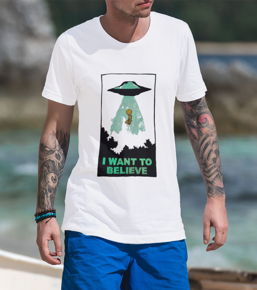 The X Files UFO I Want To Believe NBA Championship Trophy T-Shirt