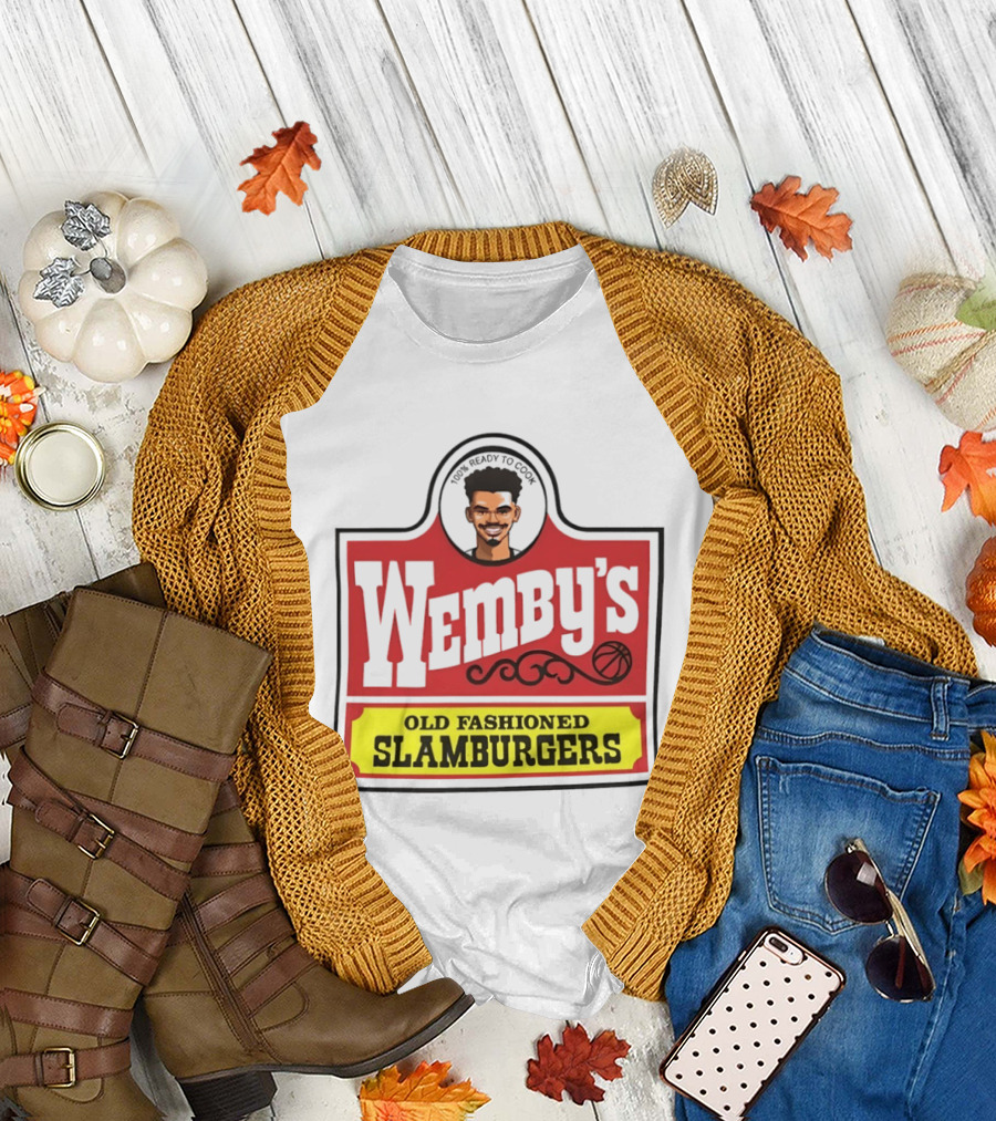 Wemby's Old Fashioned Slamburgers Spurs Basketball Cook T-Shirt