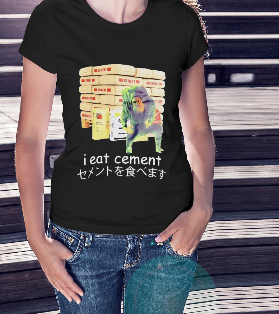 I Eat Cement Cement Bags Stack Monster T-Shirt