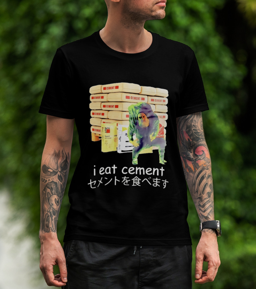 I Eat Cement Cement Bags Stack Monster T-Shirt