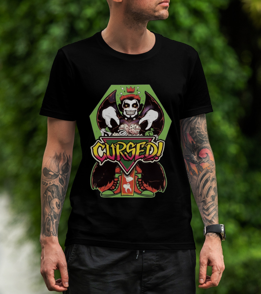 Danhausen Cursed Nation Green Hexagon Joker With Dice T-Shirt
