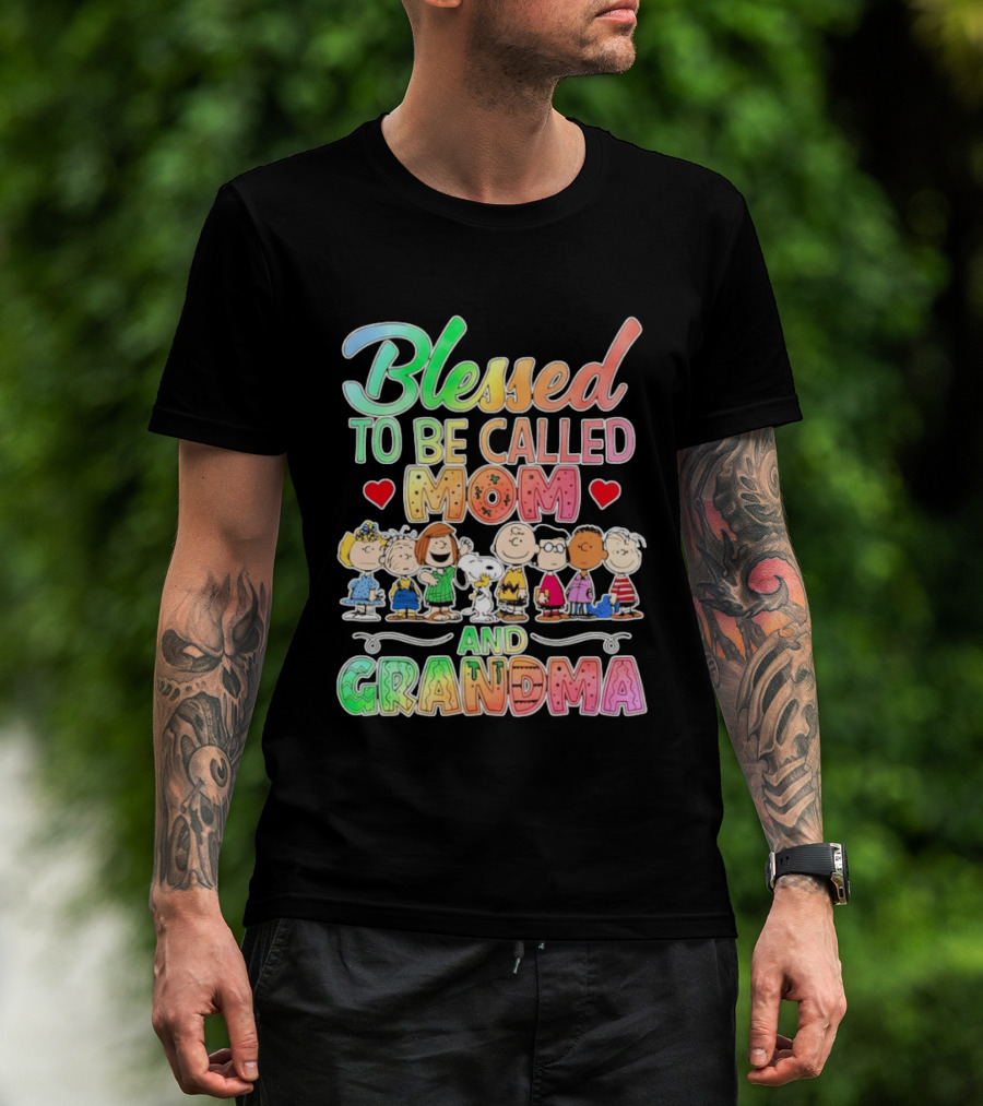 Blessed To Be Called Mom And Grandma Peanuts Characters T-Shirt
