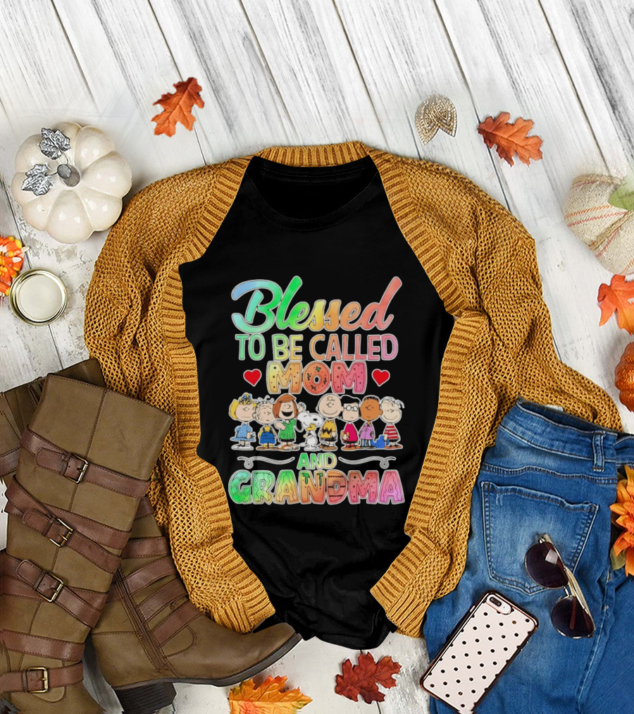 Blessed to Be Called Mom and Grandma Peanuts Characters T-Shirt