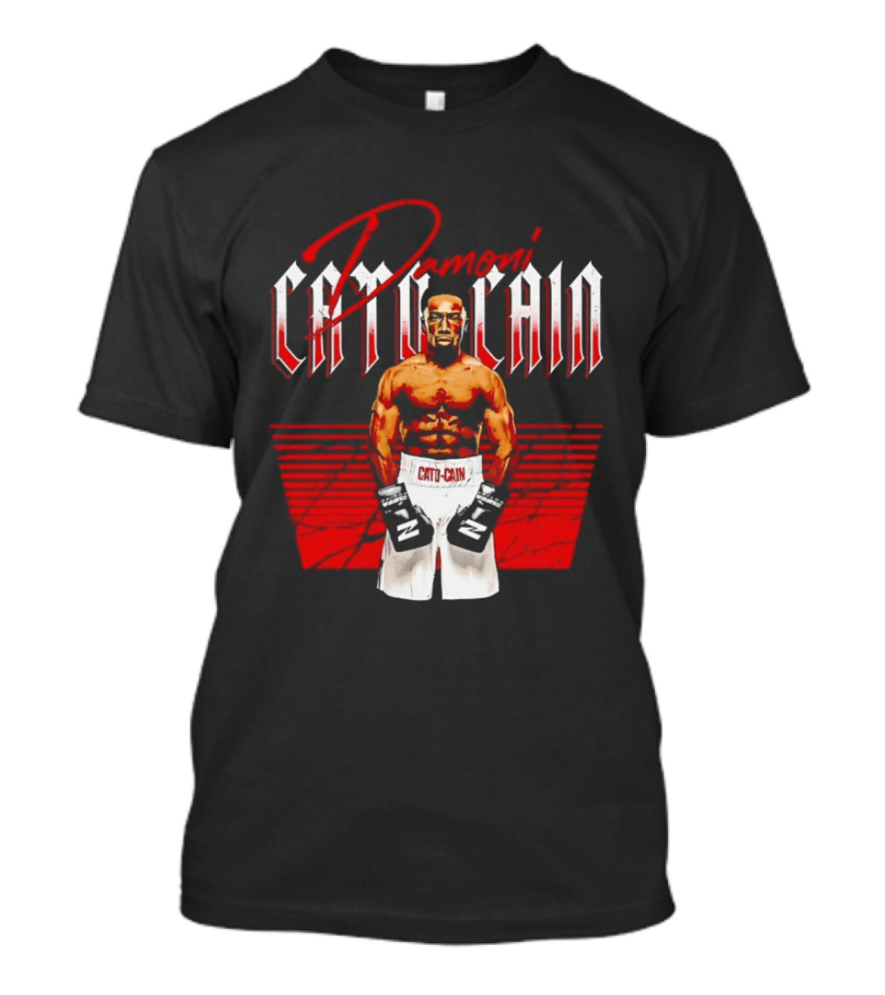Damoni Cato Cain Boxing Fighter Zuffa Posed In Green Gloves T-Shirt