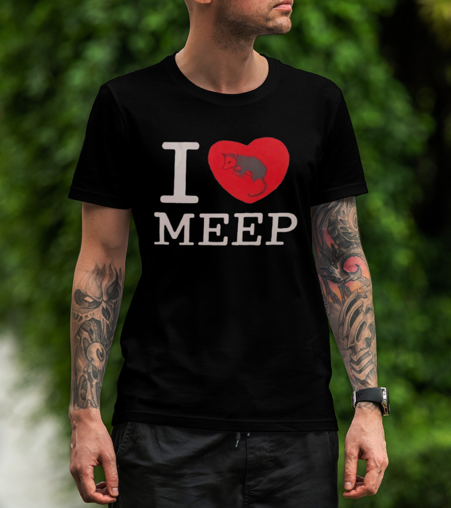 I Love Meep Red Heart Opossum T-Shirt