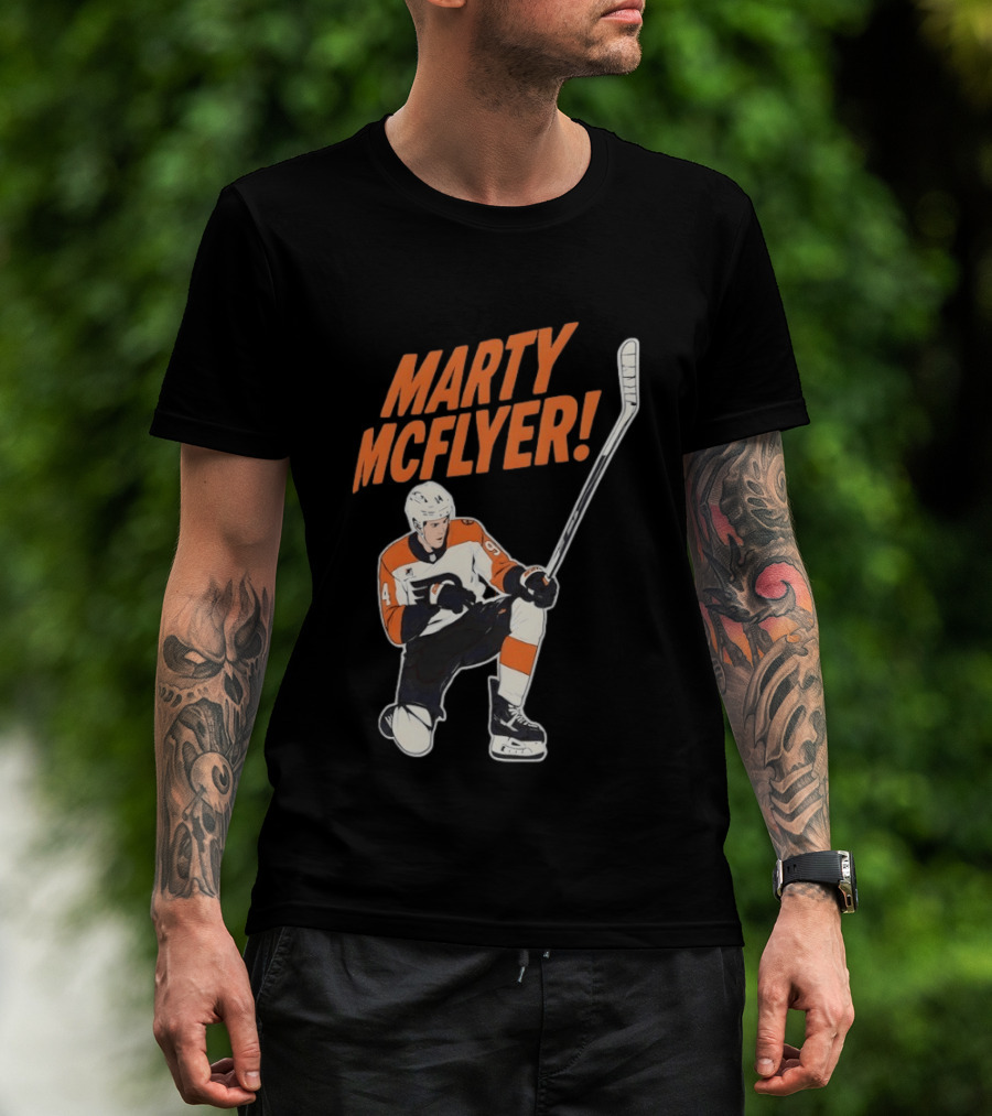 Marty McFlyer Philadelphia Flyers Hockey NHL 2026 Retro Mashup T-Shirt