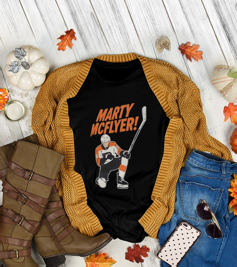 Marty McFlyer Philadelphia Flyers Hockey NHL 2026 Retro Mashup T-Shirt