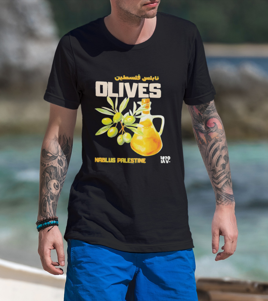 Nablus Palestine Olives 1870 Vintage Olive Oil Heritage T-Shirt