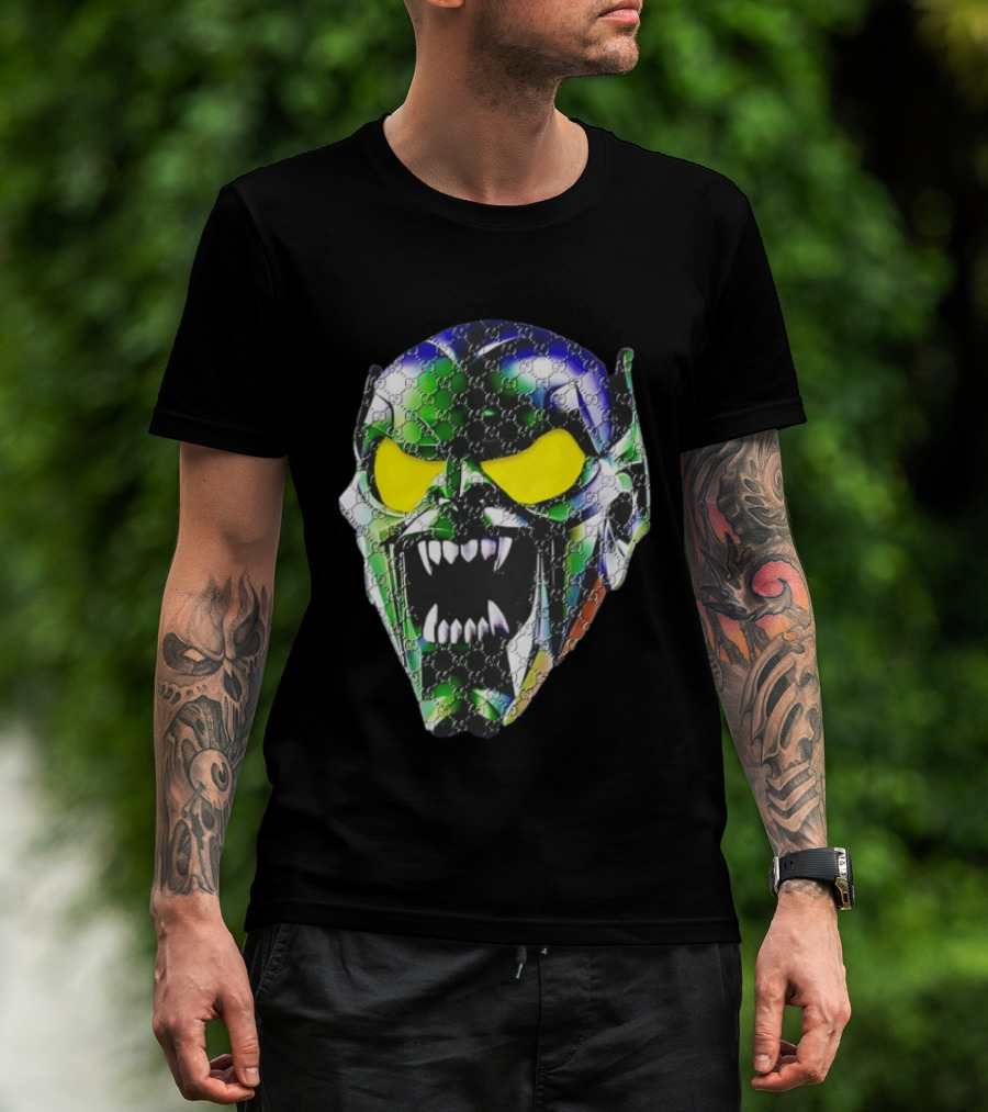 Spider Man Green Goblin Fierce Face With Distinct Texture T-Shirt