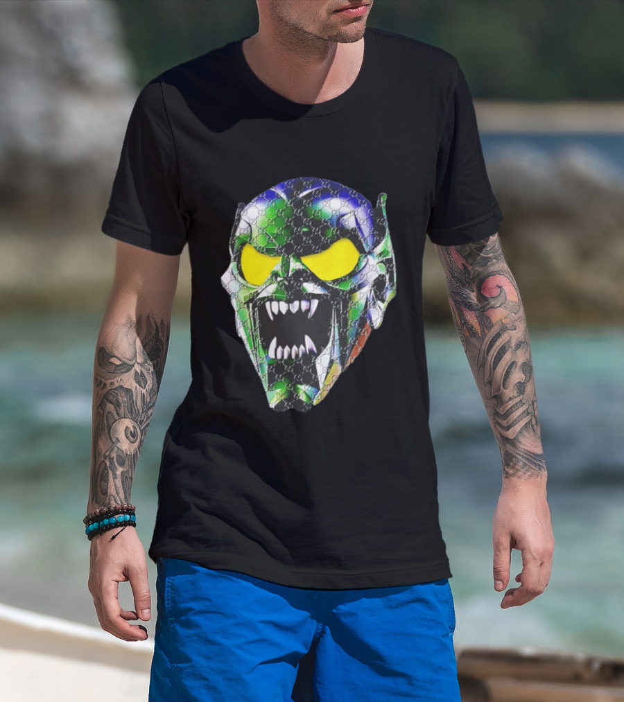 Spider Man Green Goblin Fierce Face With Distinct Texture T-Shirt