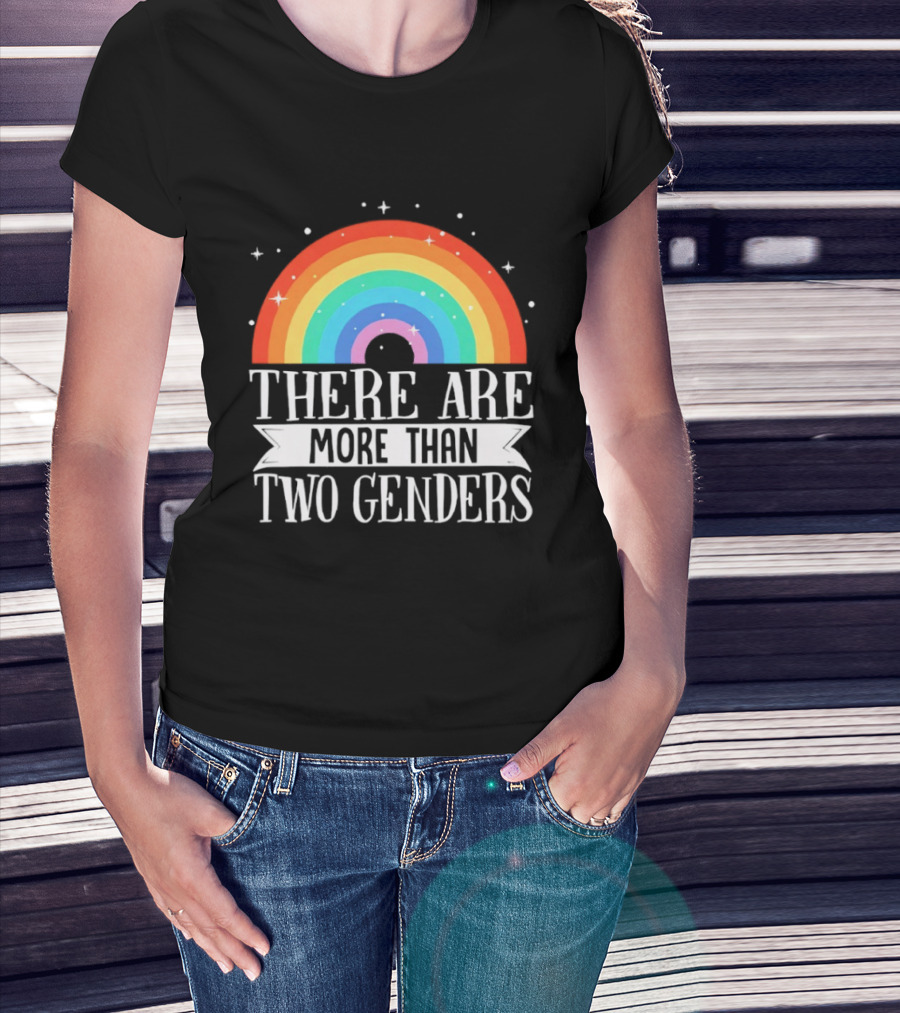 There Are More Than Two Genders Rainbow Pride LGBTQ+ Awareness T-Shirt
