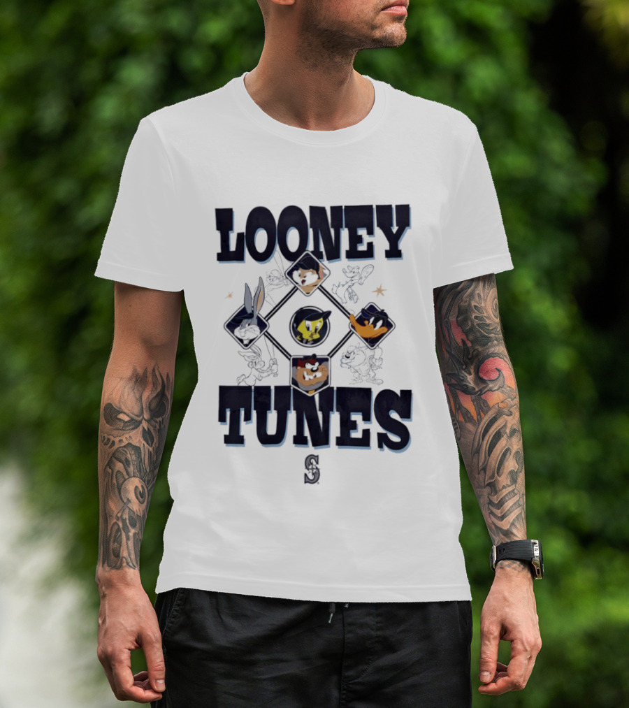 Seattle Mariners Looney Tunes Characters Collaboration T-Shirt