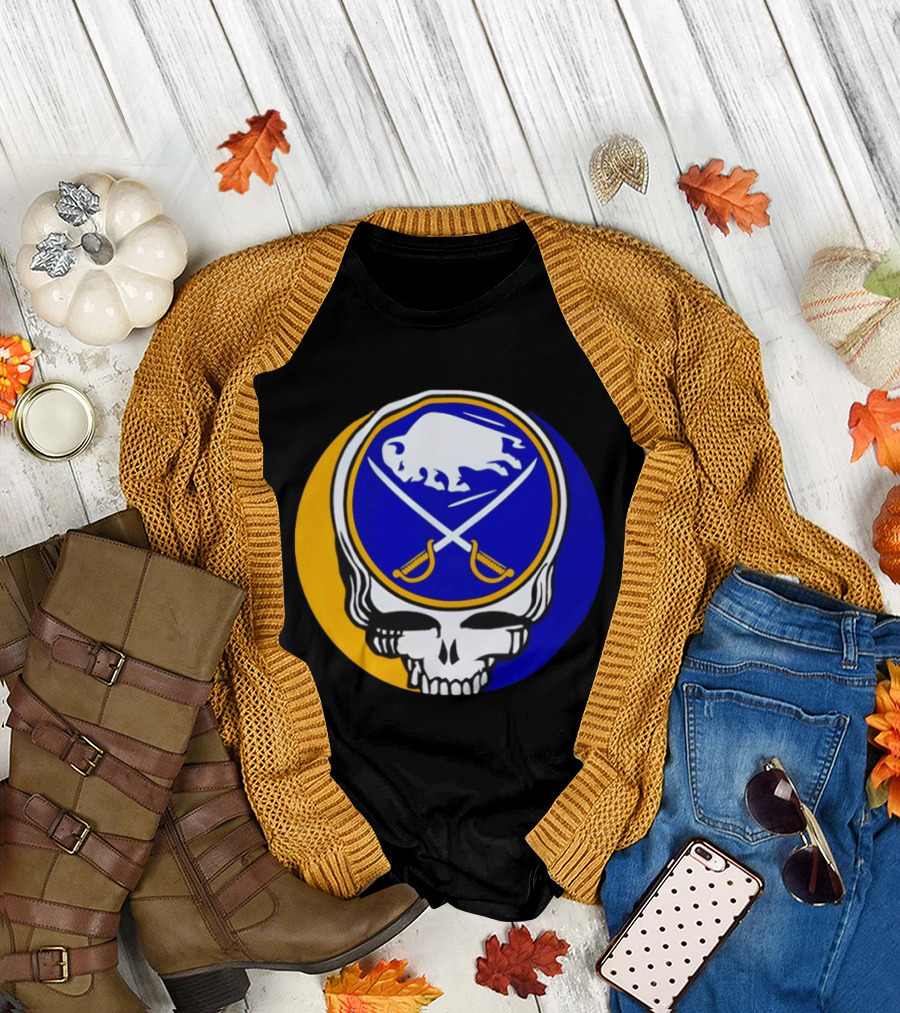 Buffalo Sabres Grateful Dead Steal Your Face Hockey 2026 Collaboration T-Shirt