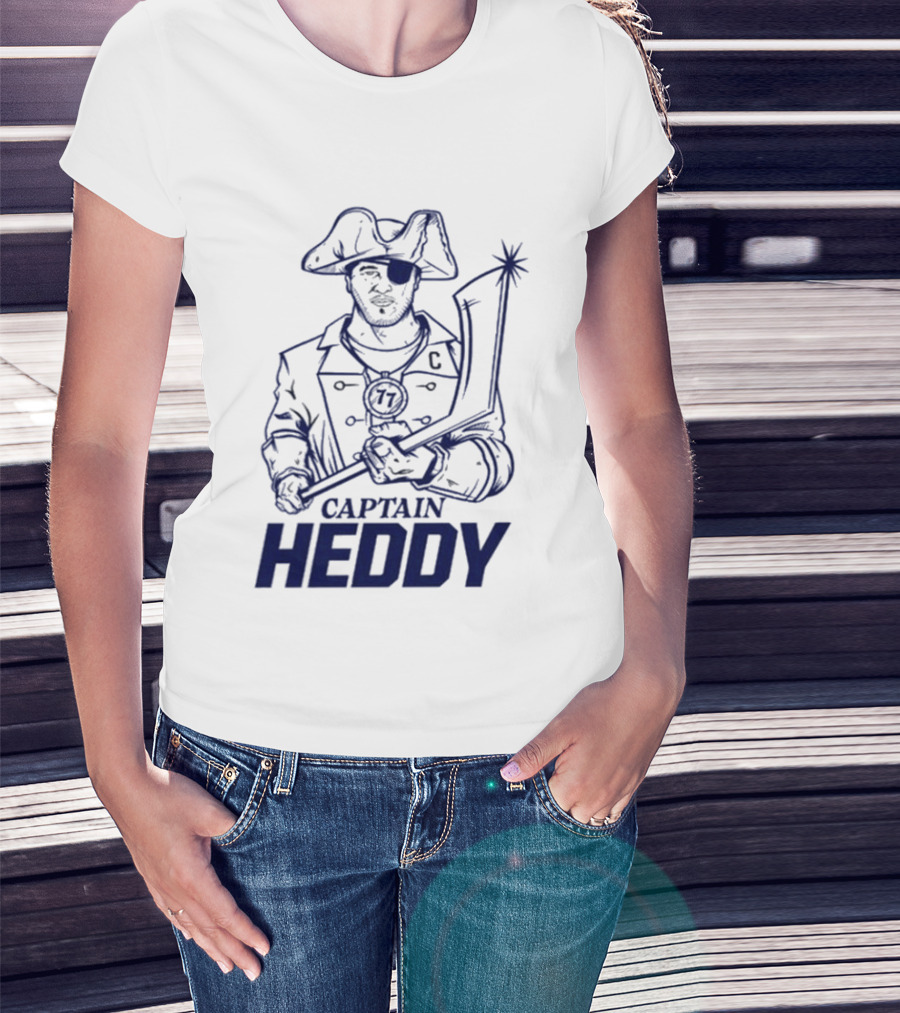 Captain Heddy C Logo Pirate Eye Patch Sword T-Shirt