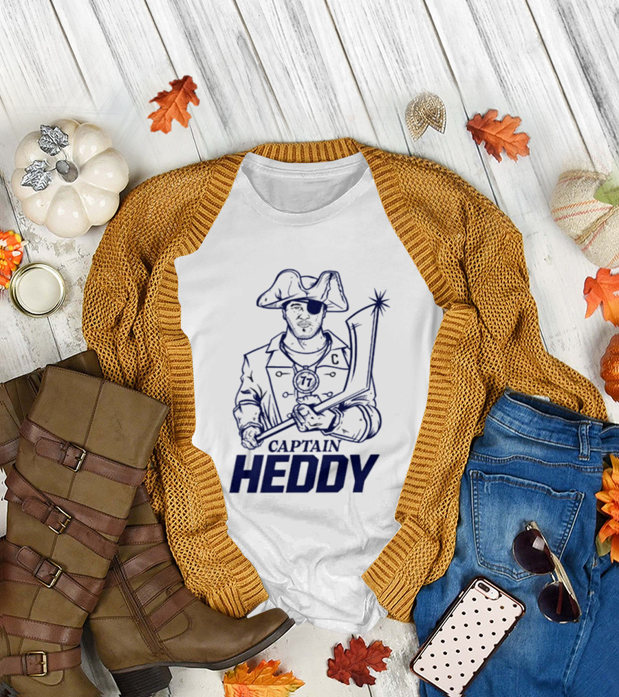 Captain Heddy C Logo Pirate Eye Patch Sword T-Shirt