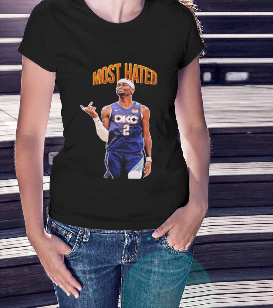 Shai Gilgeous Alexander OKC 2 NBA Basketball "MOST HATED T-Shirt