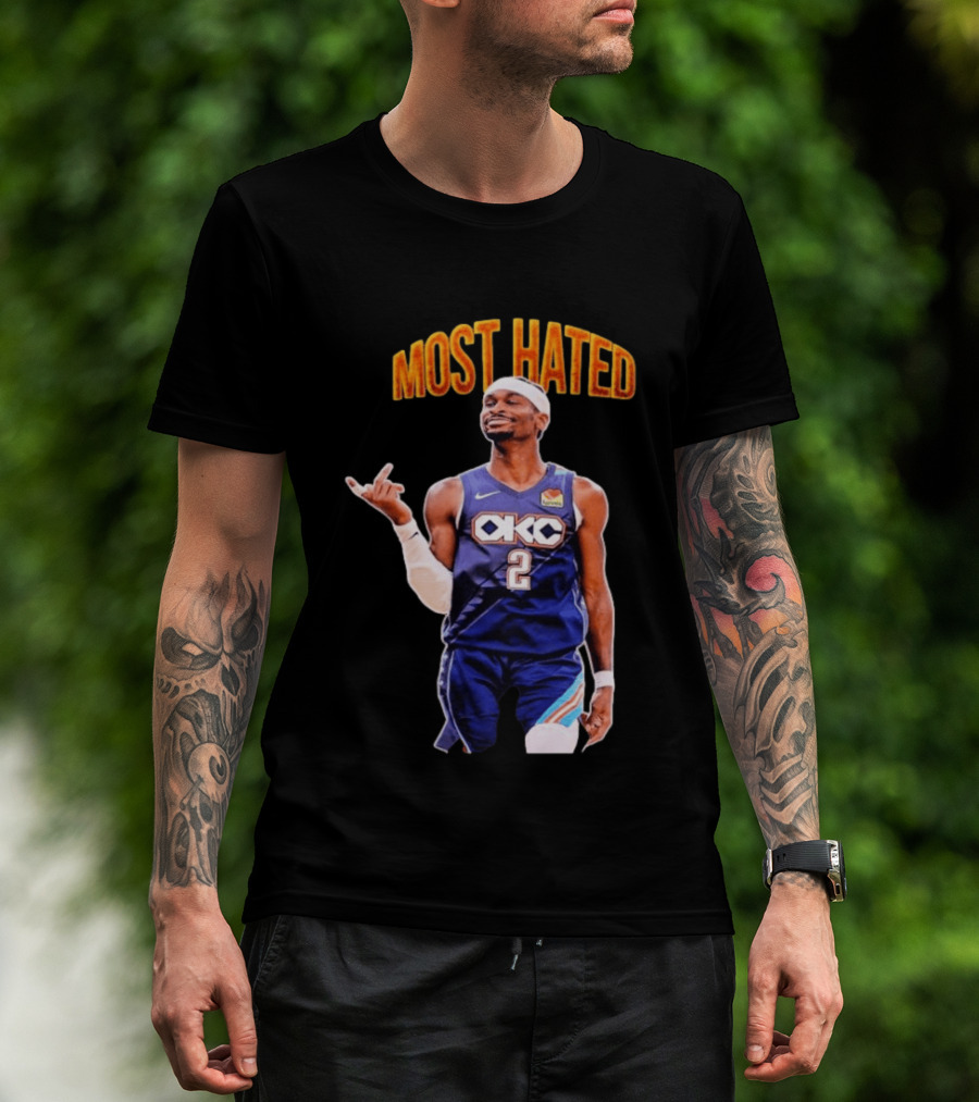 Shai Gilgeous Alexander OKC 2 NBA Basketball "MOST HATED T-Shirt