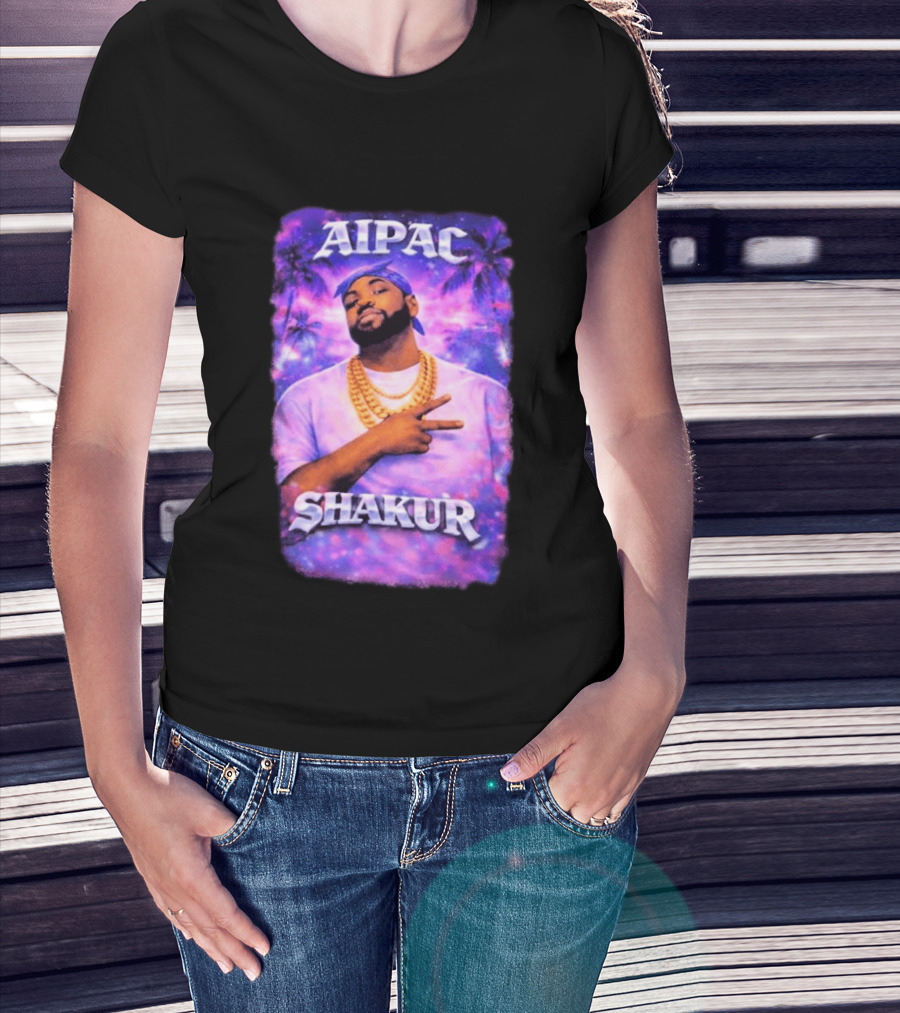 Aipac Shakur Bandana Chains Purple T-Shirt