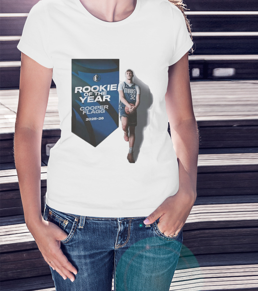 Rookie Of The Year Cooper Flagg 2025 26 Dallas Mavericks Mavs 32 T-Shirt