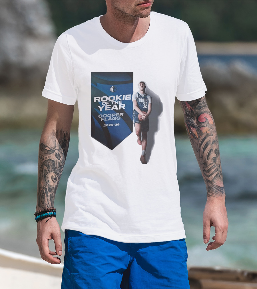 Rookie Of The Year Cooper Flagg 2025 26 Dallas Mavericks Mavs 32 T-Shirt