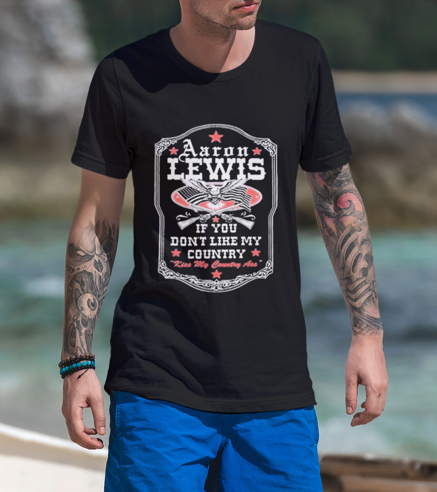 Aaron Lewis If You Don't Like My Country Leave Guitar Wings T-Shirt
