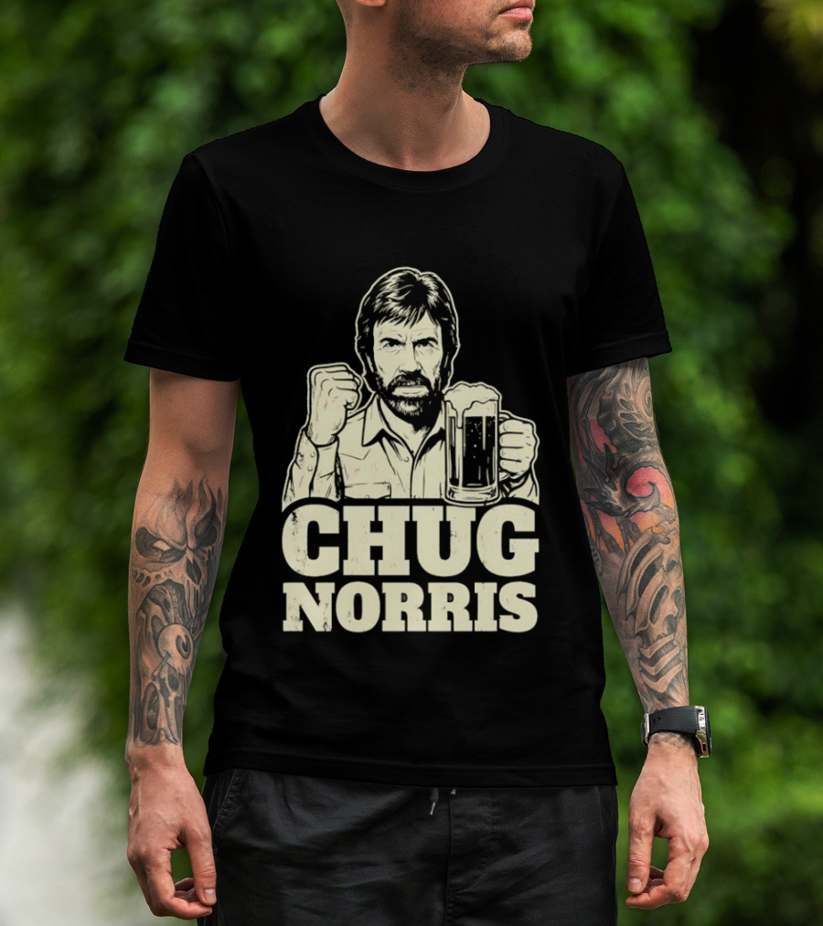 Chug Norris Beer Funny Drinking Joke T-Shirt
