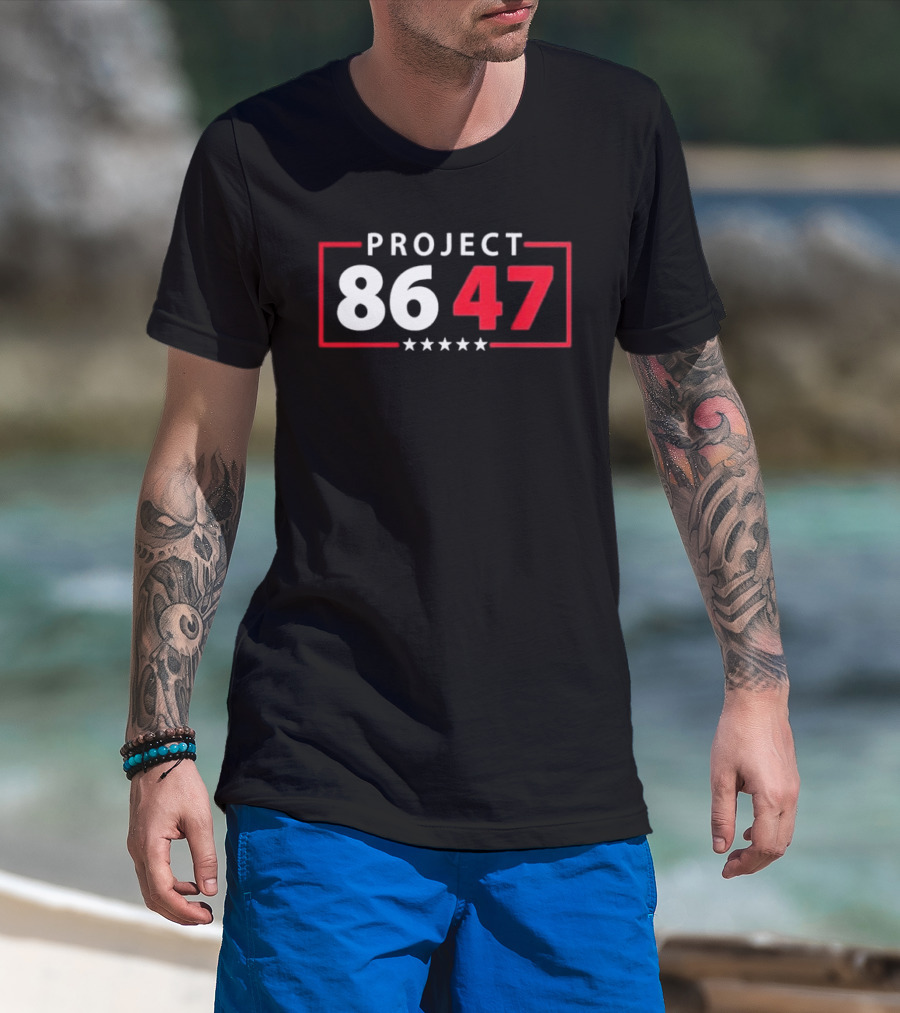 Project 8647 White Red Stars T-Shirt