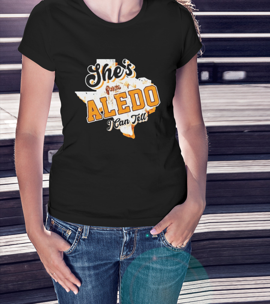 She's From Aledo I Can Tell Texas Map T-Shirt