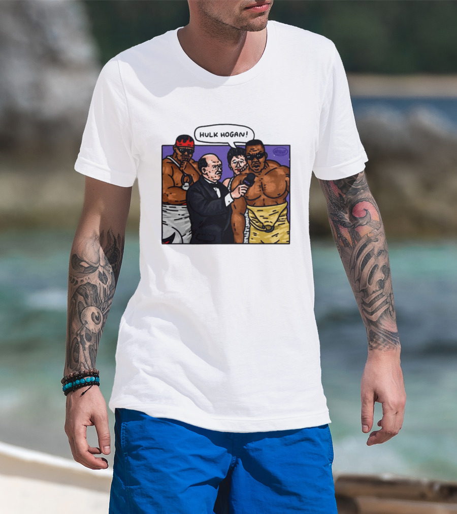 Culture Kings WWE Hulk Hogan Wrestlers Cartoon Interview Scene T-Shirt