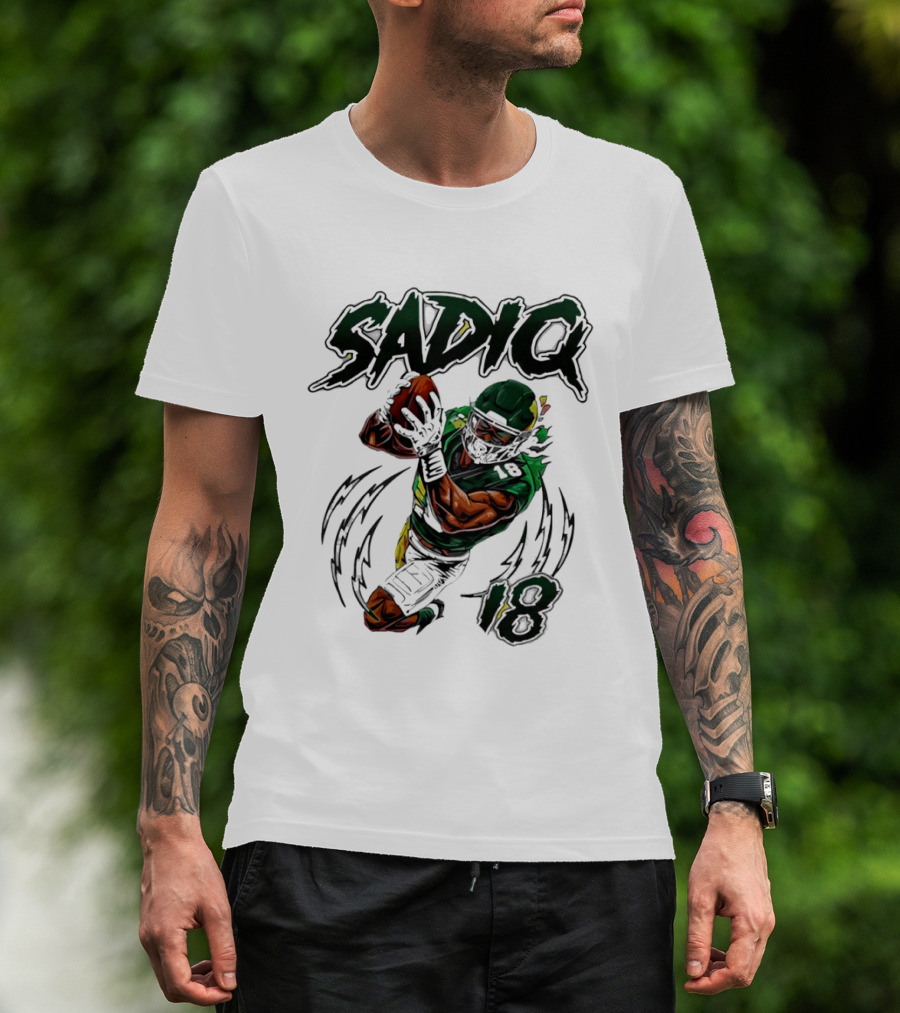 Sadiq 18 New York Jets Hand Drawn Kenyon Football T-Shirt