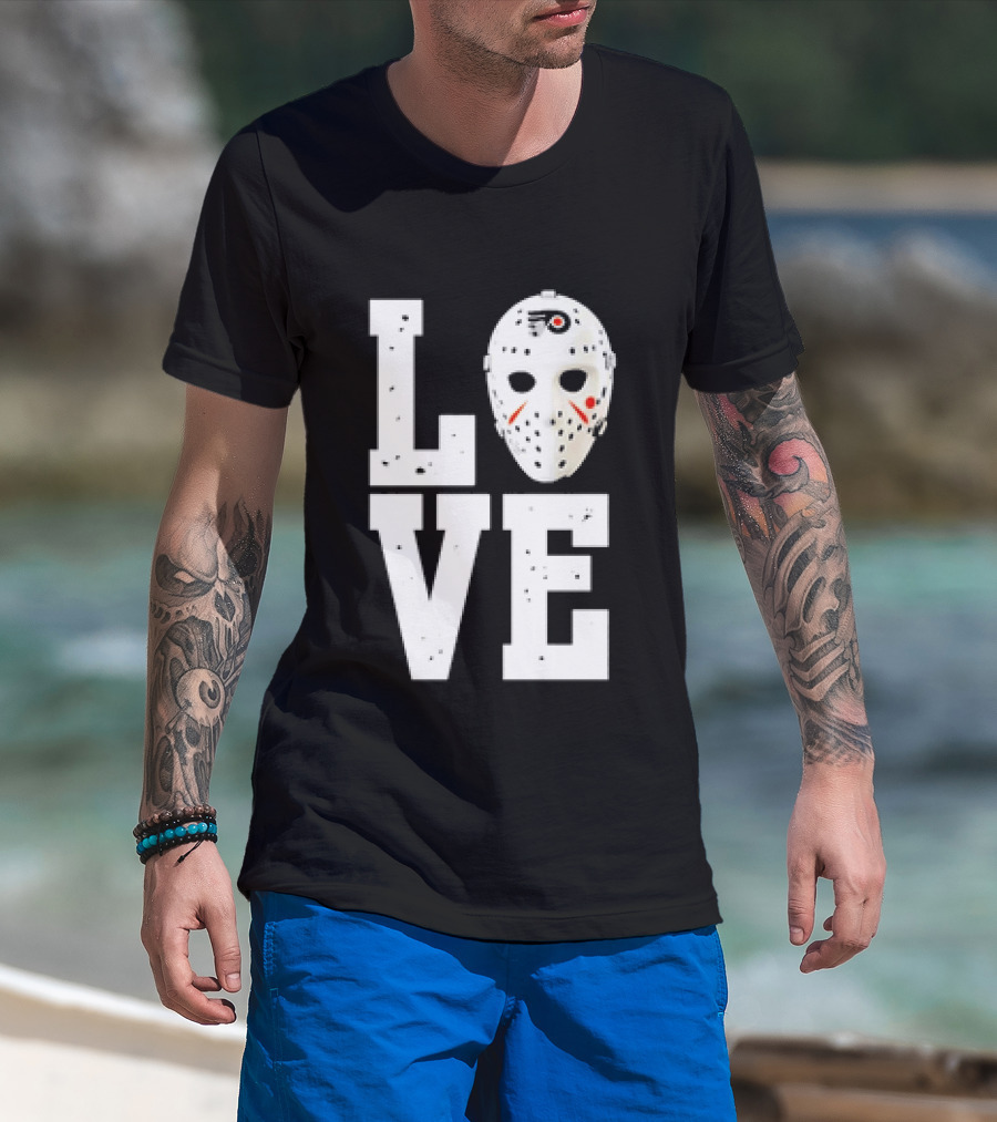 Philadelphia Flyers Love Hockey Goalie Mask T-Shirt