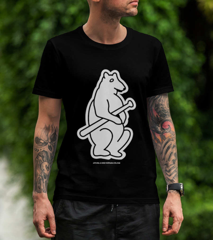 Chicago Cubs Mitchell & Ness Vintage Bear With Bat T-Shirt