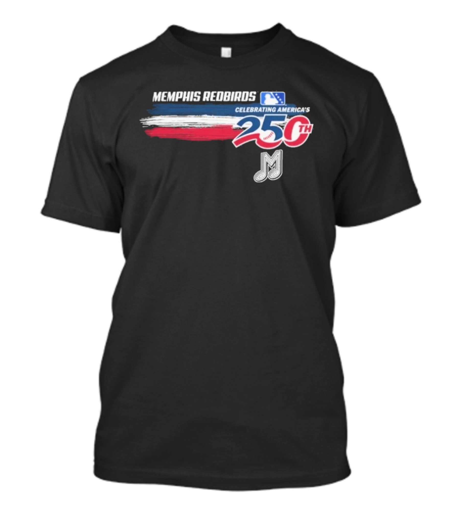 Memphis Redbirds Celebrating America's 250th MILB Music Note T-Shirt
