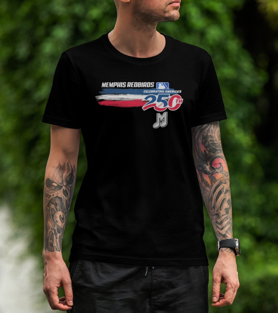 Memphis Redbirds Celebrating America's 250th MILB Music Note T-Shirt