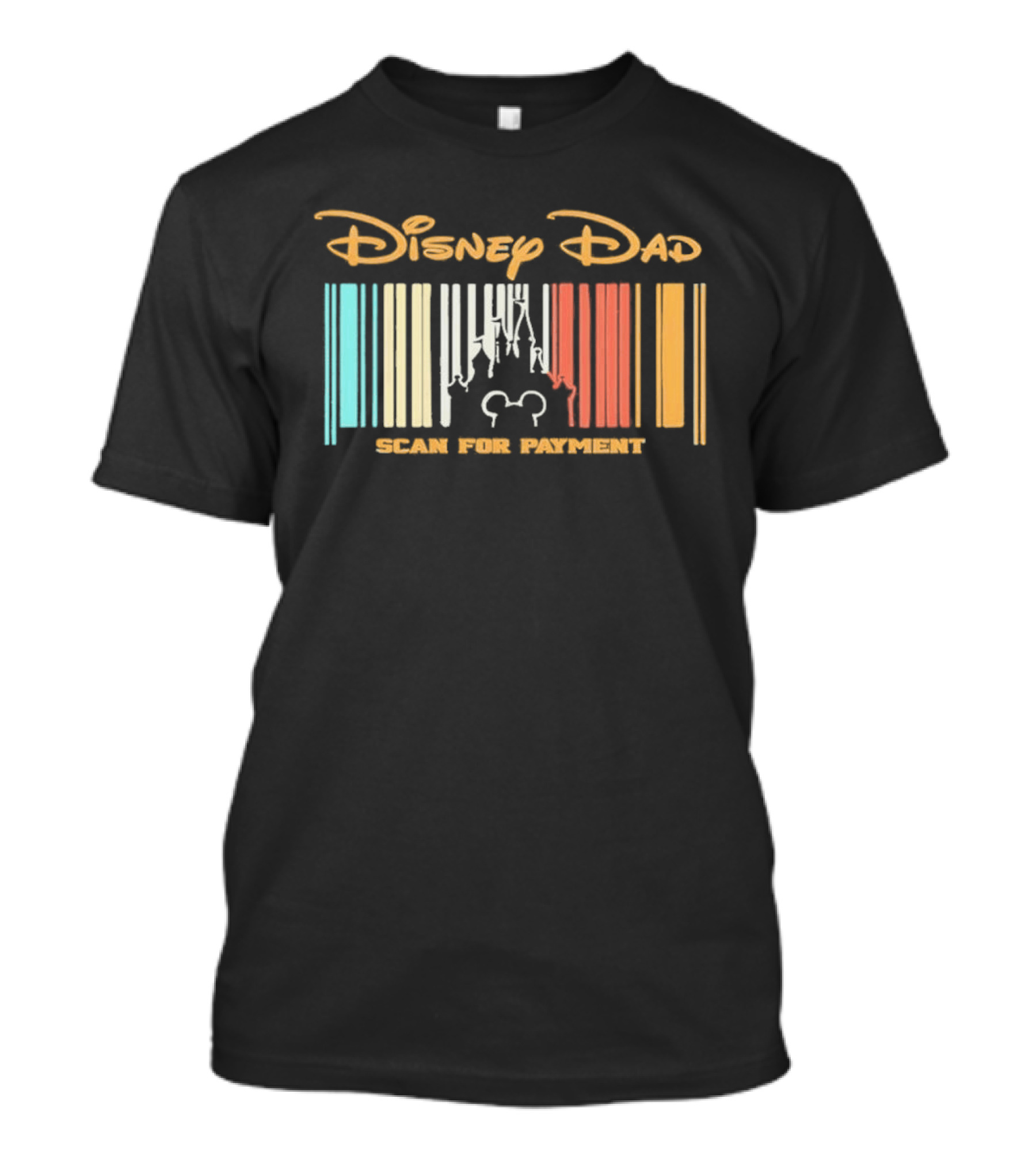 Disney Dad Barcode Castle Scan For Payment Father's Day T-Shirt