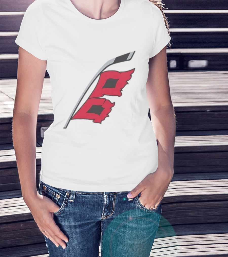 Carolina Hurricanes Red Storm Surge Hockey Stick Flag T-Shirt