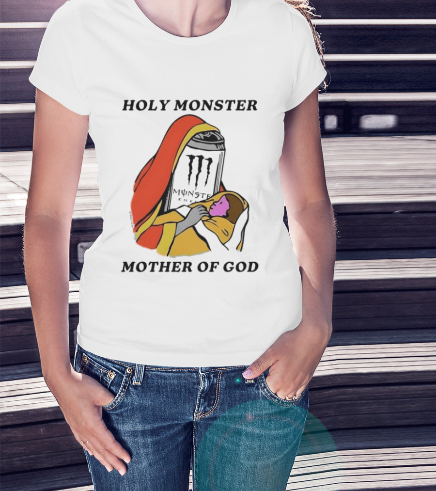 Holy Monster Mother Of God Energy Drink Can T-Shirt
