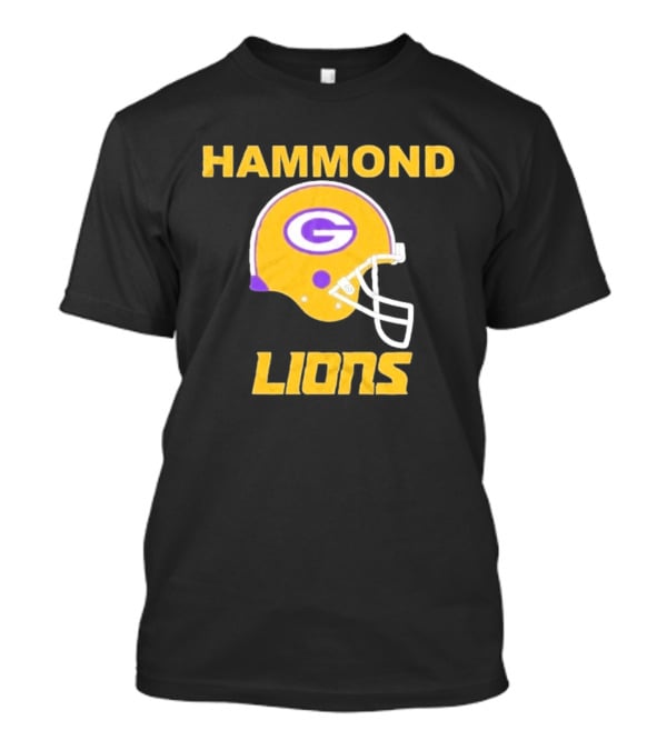 Hammond Lions Yellow Football Helmet Team Spirit T-Shirt