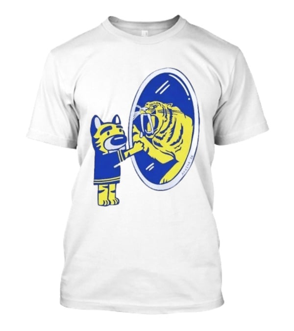 Buffalo Sabres Saber Tooth Tiger Mirror Reflection Comic T-Shirt