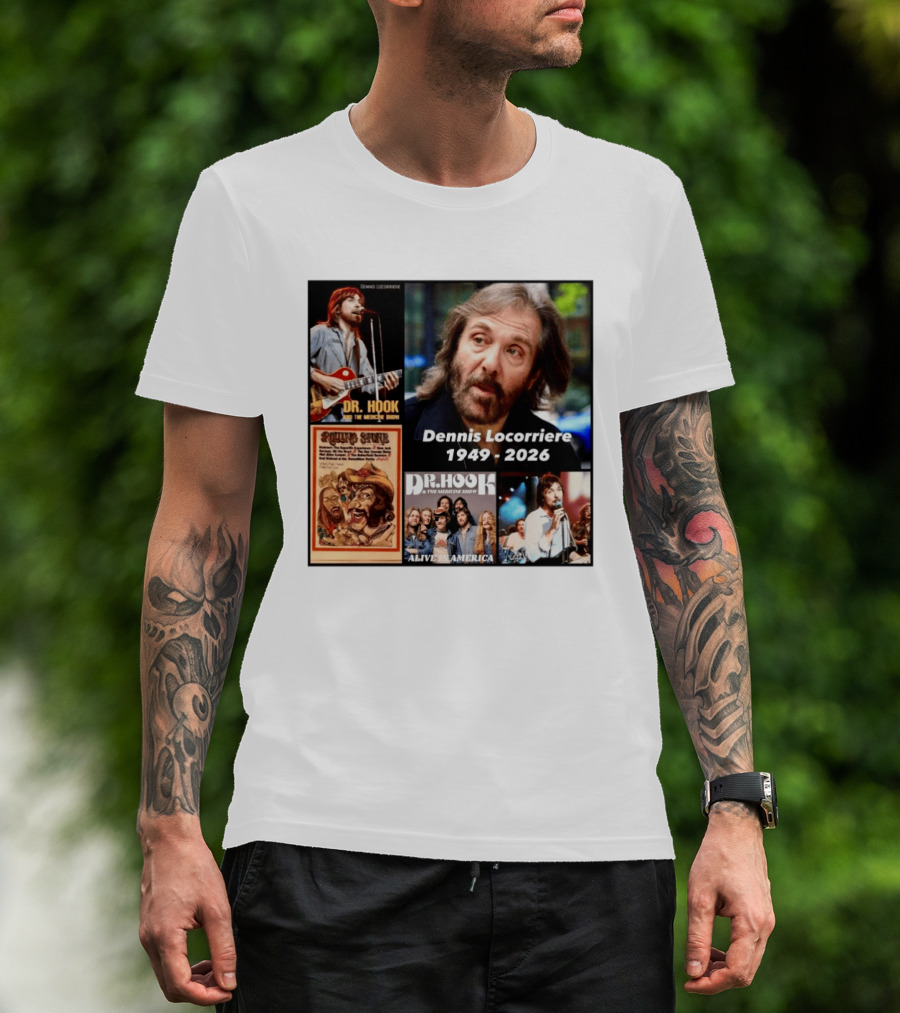 Dennis Locorriere Dr. Hook The Medicine Show 1949 2026 Alive America Rolling Stone T-Shirt