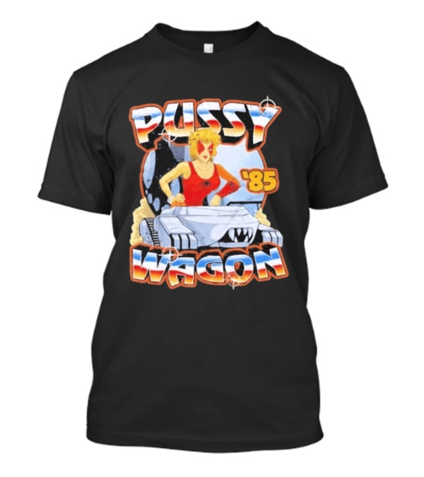 Pussy Wagon 85 Retro Car Girl Tank Cartoon T-Shirt