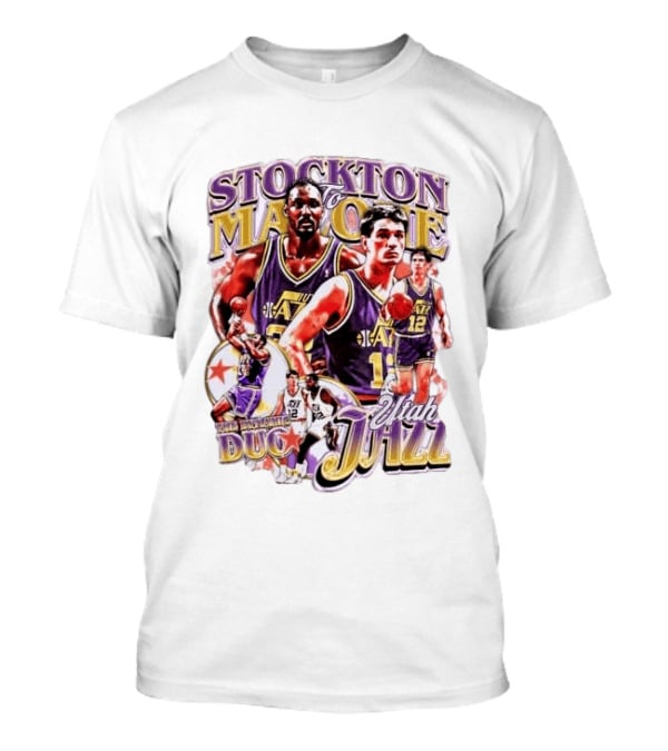 Stockton To Malone Utah Jazz Dynamic Duo Basketball Legends T-Shirt