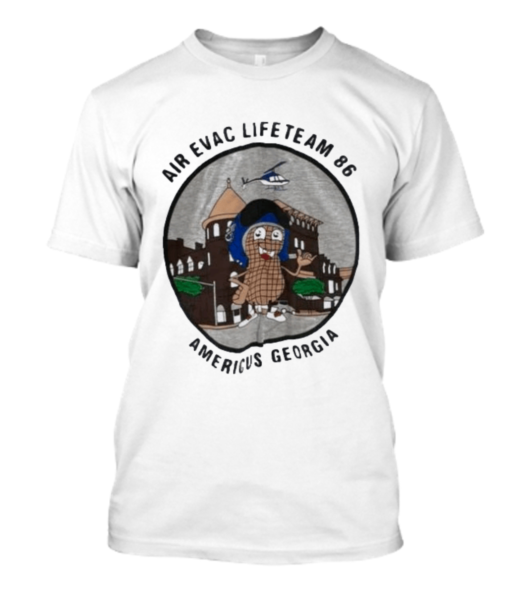 Air Evac Lifeteam 86 Americus Georgia Helicopter Peanut T-Shirt