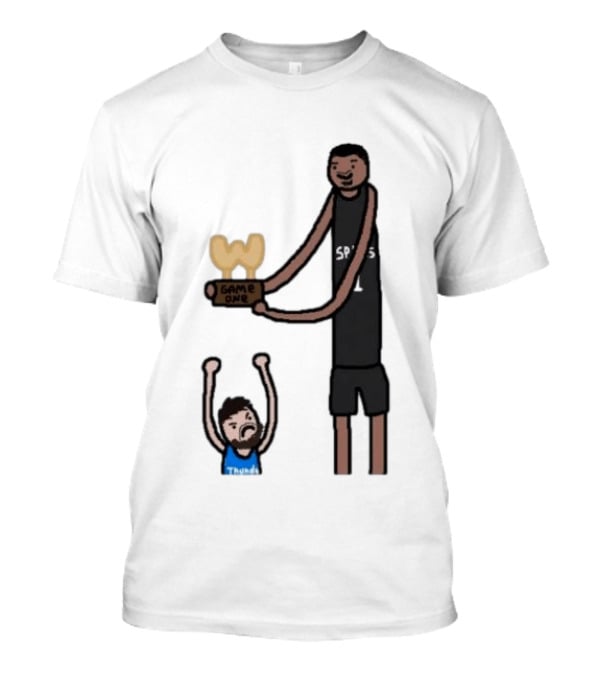 Spurs Victor Wembanyama Game One Vs Thunder Basketball Cartoon T-Shirt